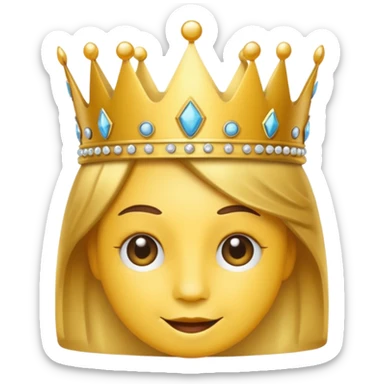 Wink emoji with crown sticker