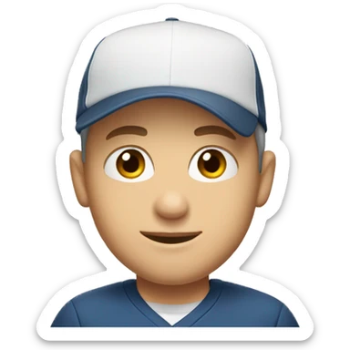 strong and handsome young white man with a baseball cap  sticker
