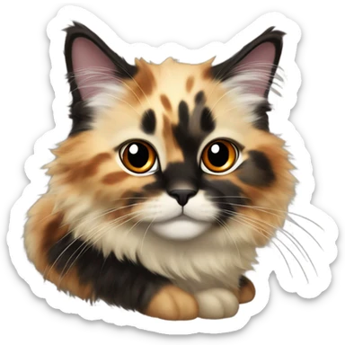 Furry tortoshell cat sticker