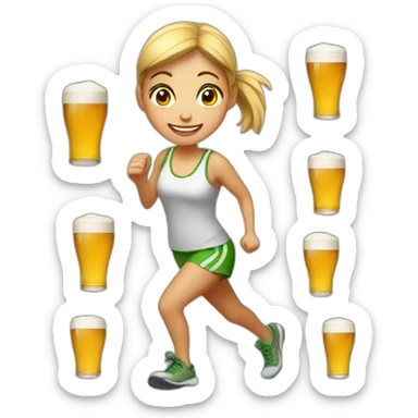 beer runner girl sticker
