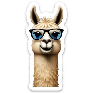 llama wearing shades with a smirk sticker