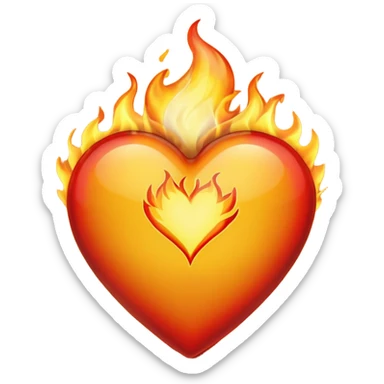 Объедини жëтое сердце 💛 и ❤‍🔥 sticker