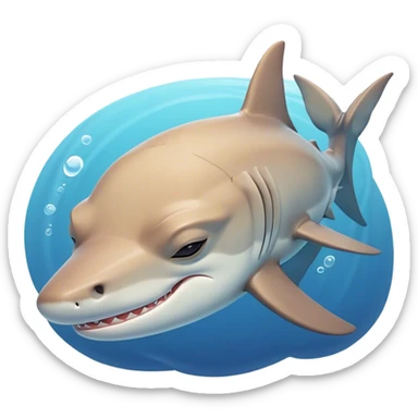 Meme-Worthy Cute Sleeping Hammerhead Shark Portrait Emoji, Head and body resting peacefully with a contented expression, showcasing its uniquely shaped hammerhead with closed, serene eyes and a relaxed, streamlined form, Simplified yet adorably endearing features, highly detailed, glowing with a soft, drowsy ocean light, high shine, relaxed and utterly lovable, stylized with an air of playful laziness, soft glowing outline, capturing the essence of a sleeping hammerhead that feels destined to become the next viral icon of adorable slumber! sticker