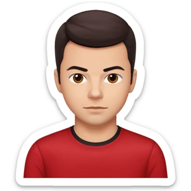 Jordan Knight brown eyes,dark brown hair, red shirt  sticker