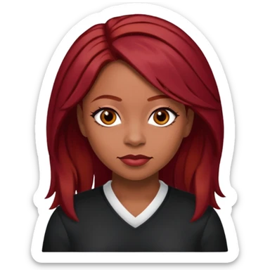 LaTavia Robeson with dark red hair sticker