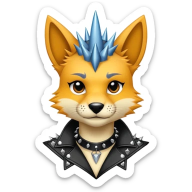 Anthro Punk Fursona Collar  sticker