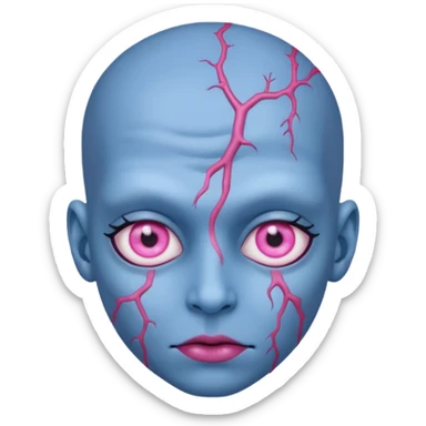 Make blue 777666 have pink eyes and and make the style steal a brainrot sticker