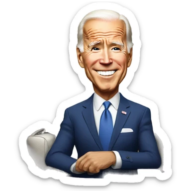 Joe Biden in the coach sticker