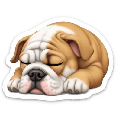 English bulldog sleeping sticker