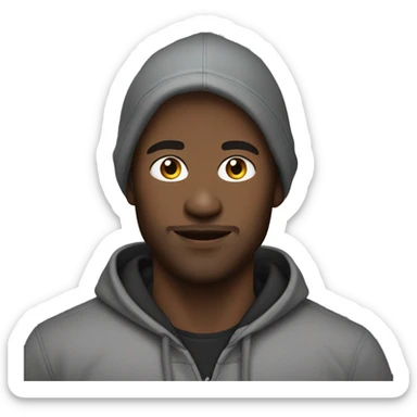 Attractive Man wearing grey hoodie and black joggers  sticker