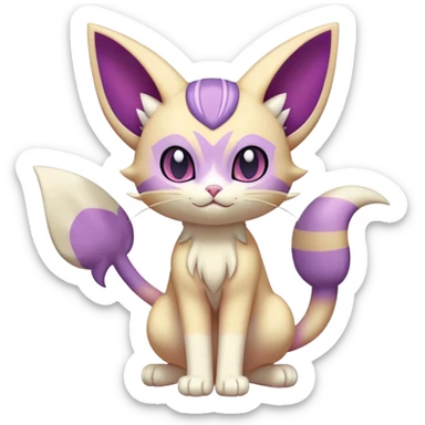 Espeon-Meowth-Skitty-Fakémon-hybrid-creature (full body)  sticker