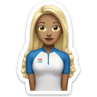 blonde girl in sportswear sticker