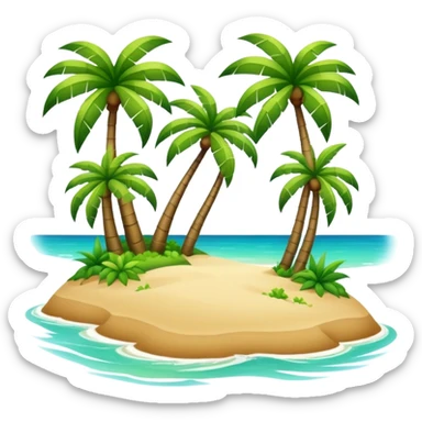 tropical island with palm trees sticker