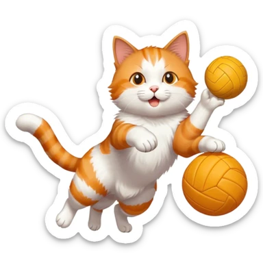 Cat with volleyball  sticker