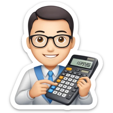 Calculator character with Chinese letters for Yi-Cheng Chen sticker
