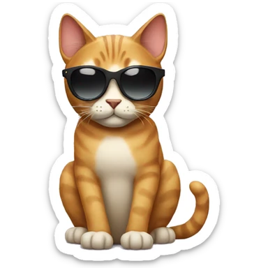 Cat with sunglasses sticker