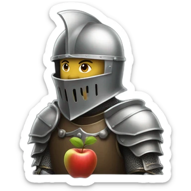 knight with apple helmet sticker