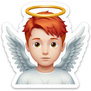 angel boy whit red hair and balance  sticker