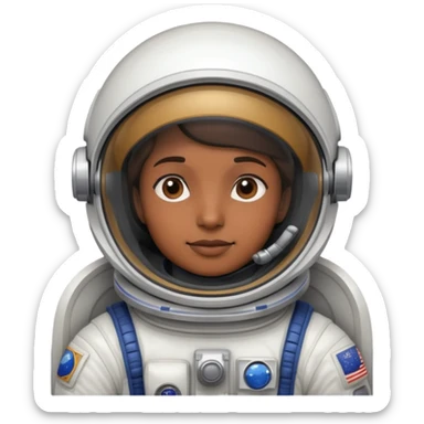 "- Phi hành gia, 
- Đầu đội mũ phi hành gia
- Da nâu
" sticker