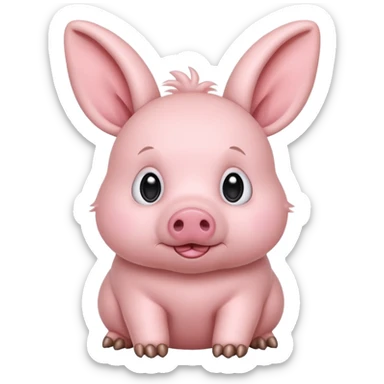 a mix of a pig and a rabbit. sticker
