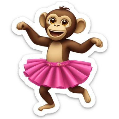 A dancing monkey in a tutu. sticker