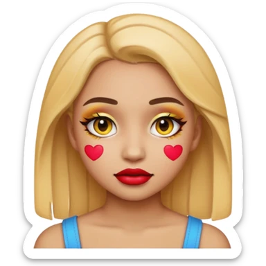 girl emoji makeup sticker