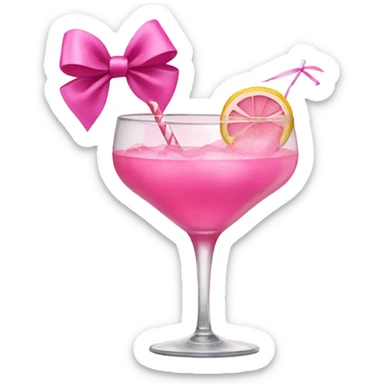 Pink cocktail with a pink bow sticker