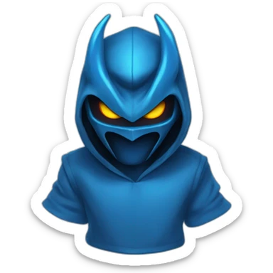 Dominus blue hoddie with demon eyes sticker