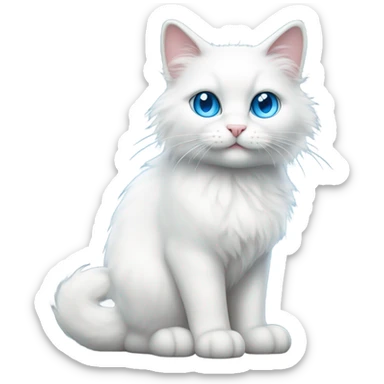 White cat sticker