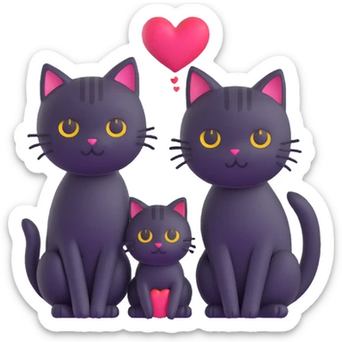 two emo cats in love sticker