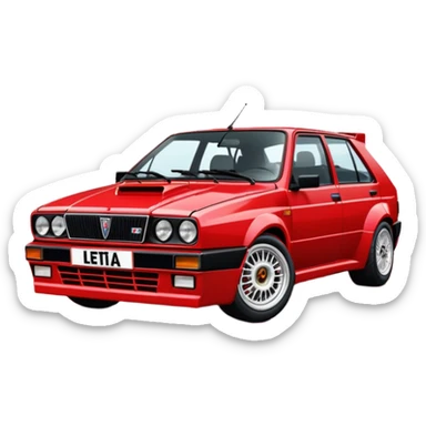 Please make an emoji of a Lancia delta hf integrale 8v fully stock make it as realistic as possible sticker
