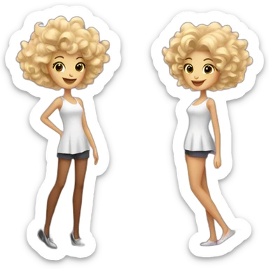 2 blond girls, one with curly hair, they really enjoy their visit of Paris  sticker