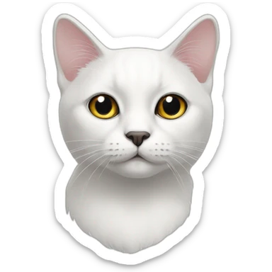 A White cat With black spot on the ears  sticker