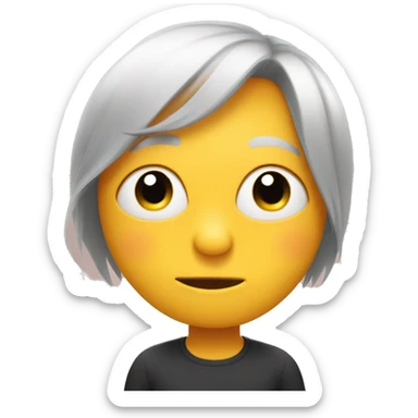 Very shy emoji with eyelashes sticker