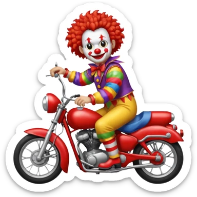 motorcycle-riding clown  sticker