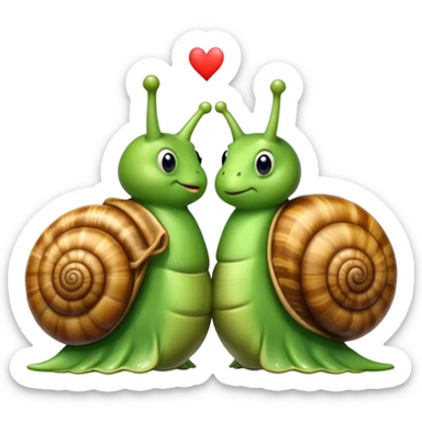 Kissing snails each with j on them sticker
