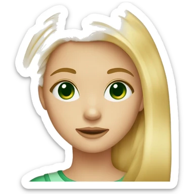 12 year old girl with blonde hair and dark green eyes sticker