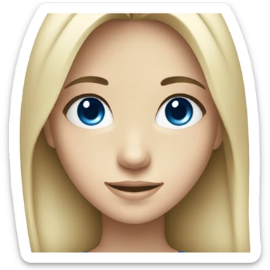 smiling girl with black hair and blue eyes sticker