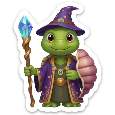 Turtle like wizard , Minimal sticker