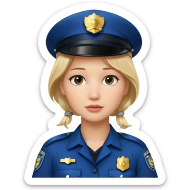 Jennifer Lawrence, in a police uniform sticker