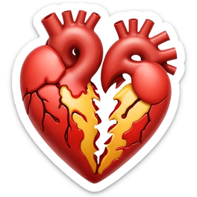 Heart ripped in half sticker