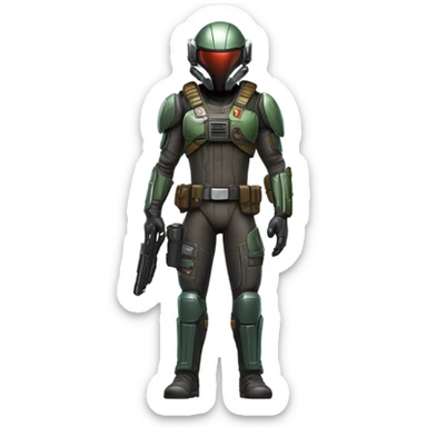 Martian bounty hunter, front and back sticker