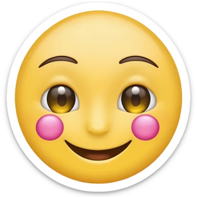 Standard Yellow emoji with pink under eye patches sticker