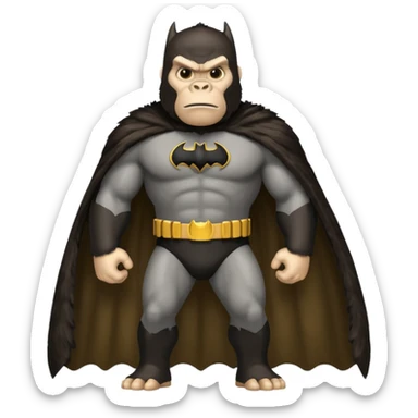 king kong in the classic batman uniform cape sticker