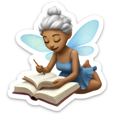 Fairy reading a book sticker