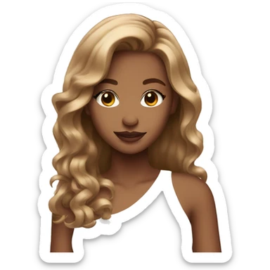 Glamorous gorgeous girl with light brown hair sticker