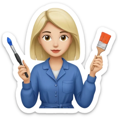 woman painter sticker