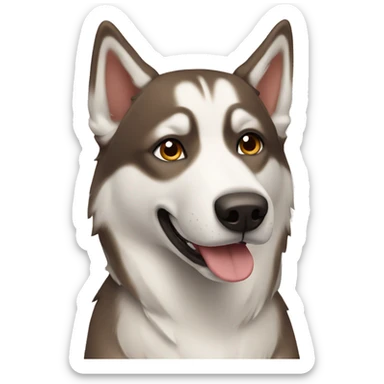 Brown husky sticker