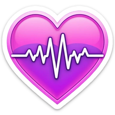 heart pules tech with the pules symbol in the middle, make the hart purle sticker