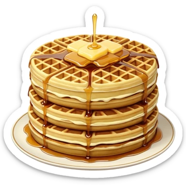 a waffle cake with pancakes sticker